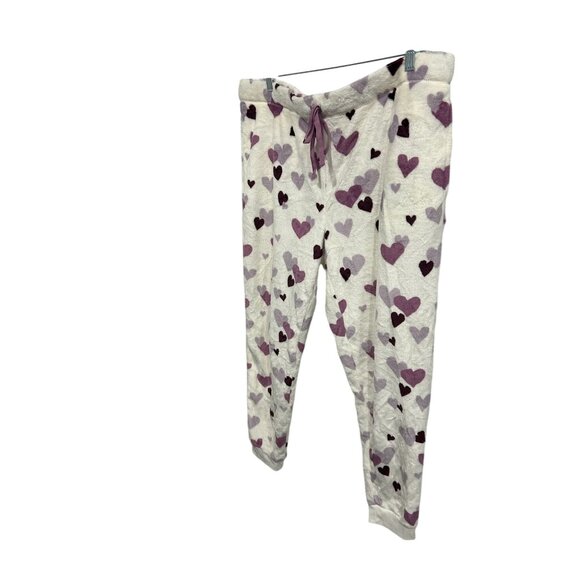 Joyspun Womens Plus Size White Purple Lounge Pants with Heart Print SZ XXL - Picture 3 of 9